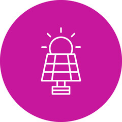 Solar Energy  Vector Pink Circle Icon Design