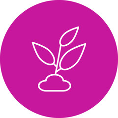 Plant Growing  Vector Pink Circle Icon Design