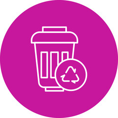 Recycle Bin  Vector Pink Circle Icon Design