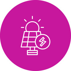 Solar Energy Panel  Vector Pink Circle Icon Design