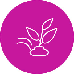 Plant Seed  Vector Pink Circle Icon Design