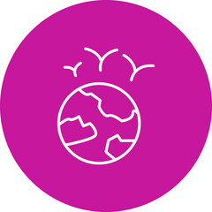 Earth with Animals  Vector Pink Circle Icon Design