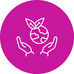 Environmental Awareness  Vector Pink Circle Icon Design