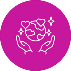 Earth Day Poster  Vector Pink Circle Icon Design