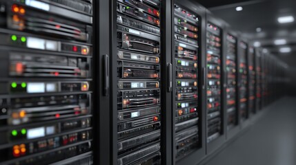 Data center server racks network technology and digital storage