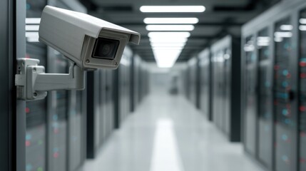Security camera in modern server room data center technology