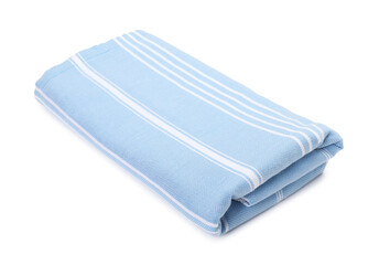 One folded beach towel isolated on white