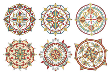 Colorful Mandala Vector Set – Ornamental Floral and Geometric Circular Designs