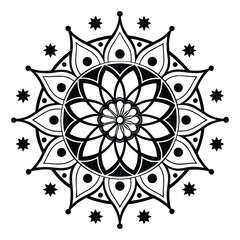 Sand Mandala Vector – Intricate Black and White Spiritual Circle Designs