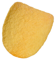 Close up of one saddle shaped potato chip isolated on background