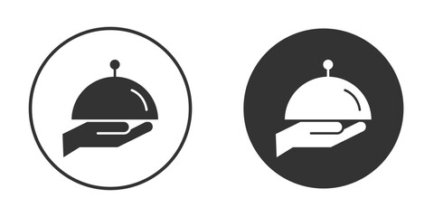 Restaurant Tray icon simple solid style concept. Clipart vectors