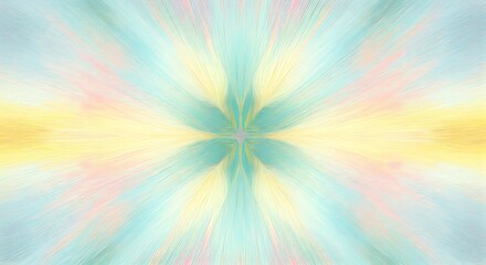 Soft pastel colors create a centered abstract explosion of lines and light for a peaceful effect.
