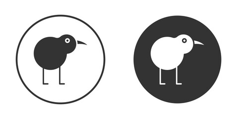 Kiwi bird icon simple solid style concept. Clipart vectors