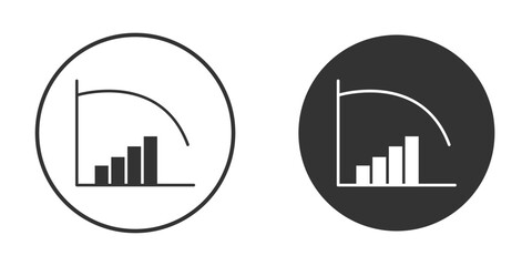 Diminishing returns icon simple solid style concept. Clipart vectors