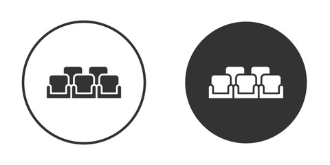 Cinema seat icon simple solid style concept. Clipart vectors