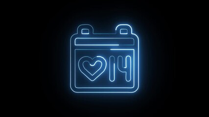 Calendar Animation with Glowing Lines on Black Background