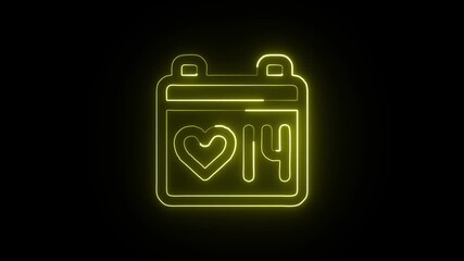 Calendar Animation with Glowing Lines on Black Background