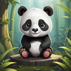 Cute baby panda