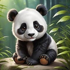 Cute baby panda
