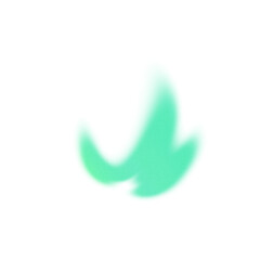 Obraz premium Abstract turquoise gradient shape with transparent background 