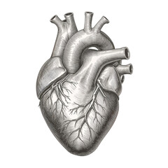 Detailed Anatomical Drawing of a Human Heart
