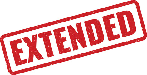 Grunge Red Extended Rubber Stamp Impression on White Background for Official Announcements