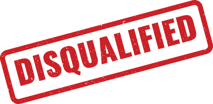 Distressed Red Disqualified Stamp Isolated of Rectangular Rubber Stamp on White Background