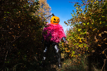 Axe in pumpkin