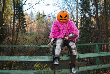 Woman scarecrow