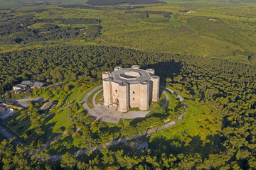 Castel del Monte, the famous castle built in an octagonal shape by the Holy Roman Emperor Frederick II in the 13th century in Apulia, Italy. UNESCO World Heritage Site