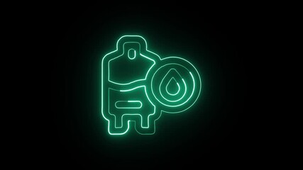 Blood Donation Animation with Glowing Lines on Black Background