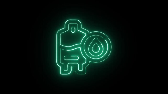 Blood Donation Animation with Glowing Lines on Black Background