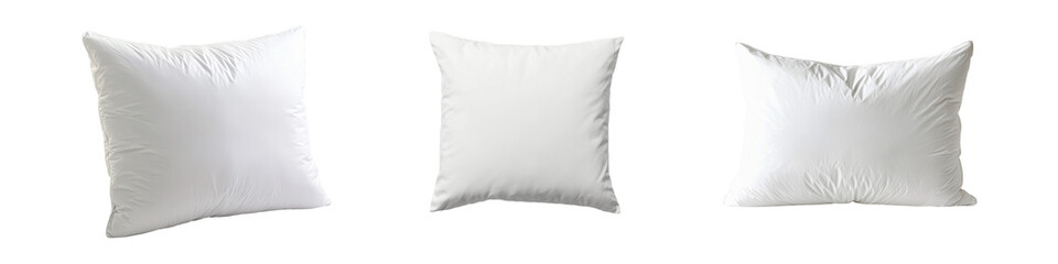 Set of stickers with different soft pillows in a white pillowcase clipart collection