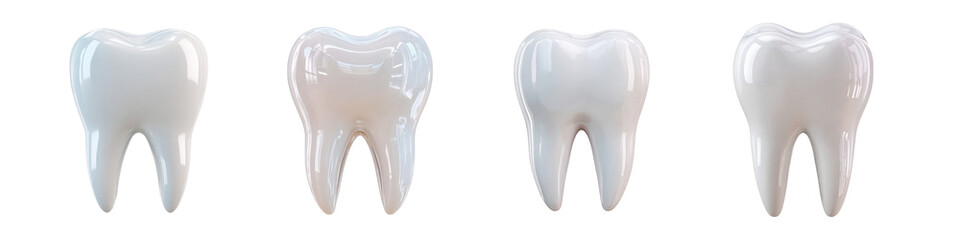 3d icons set with teeth, clipart stickers on the topic of dental care and hygiene