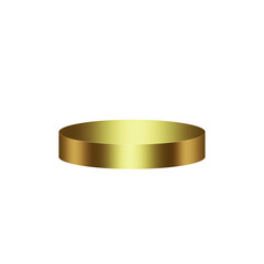 Golden metallic round podium with transparent background
