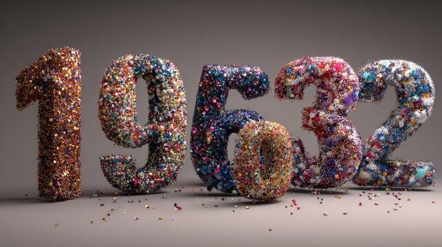 Colorful confetti numbers 1963