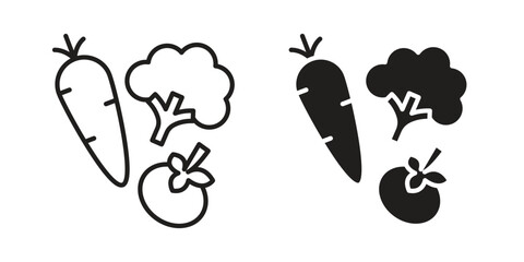 Vegetable icon set line art and glyph design. Eps10