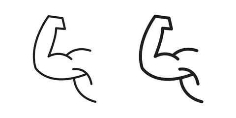 Strong arm icon set line art and glyph design. Eps10
