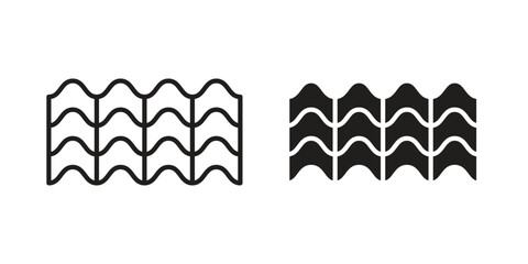Roof tile icon set line art and glyph design. Eps10