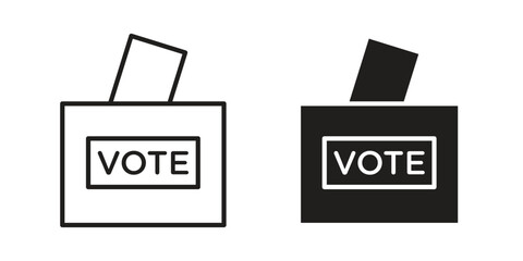 Referendum icon set line art and glyph design. Eps10
