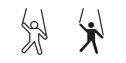 Puppet icon set line art and glyph design. Eps10