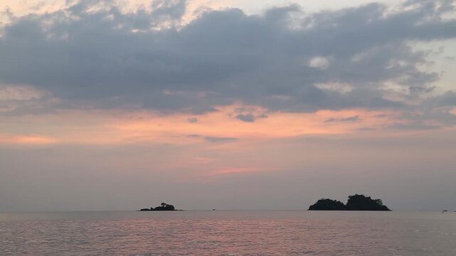 Mixed clips of beautiful landscapes of the sunset sea beach. Thailand
