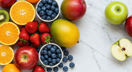 fresh fruits on the table