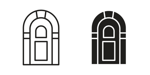 Jukebox icon set line art and glyph design. Eps10