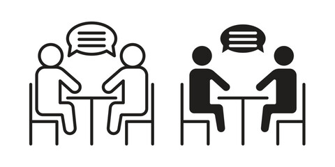 Job interview icon set line art and glyph design. Eps10