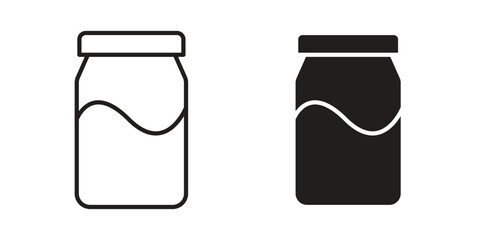 Jar icon set line art and glyph design. Eps10