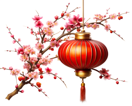 chinese lantern with red lanterns isolated on white background. PNG Transparent file type with high definition quality And vibrant color grading Available.