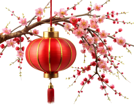chinese lantern with red lanterns isolated on white background. PNG Transparent file type with high definition quality And vibrant color grading Available.
