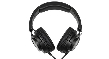 Fototapeta premium A Pair of Professional Black Over-Ear Studio Headphones for Music Production and Mixing on isolated transparent background.
