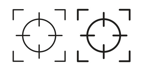 Focus icon set line art and glyph design. Eps10